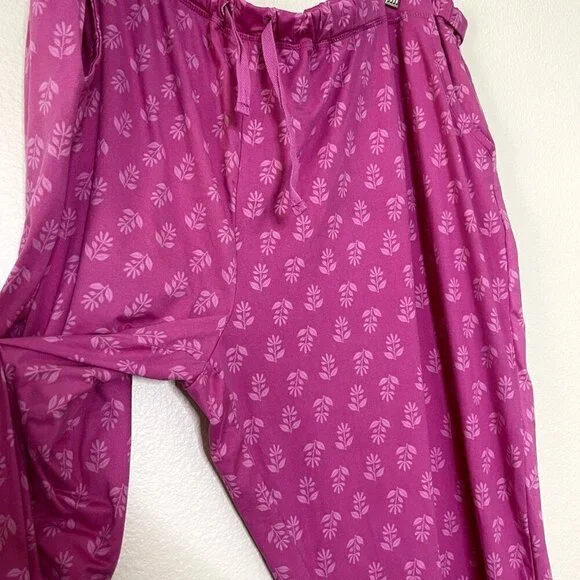 Addison Meadow Pajama Set 3X Whisper Knit Henley Pants Floral Pink Pockets NWOT - Picture 12 of 14